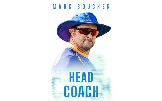 MI Emirates graphic announcing Mark Boucher as the team's head coach