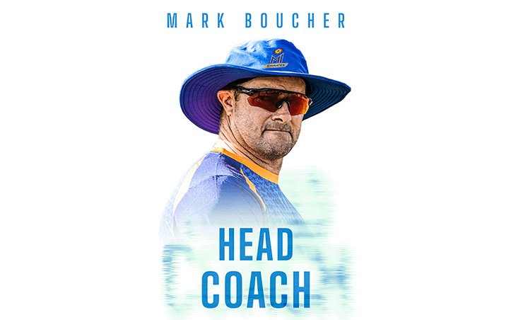 MI Emirates graphic announcing Mark Boucher as the team's head coach